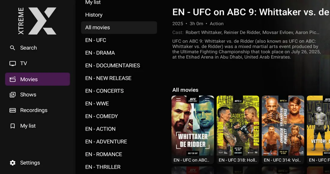 xtremehd iptv uk app interface 7