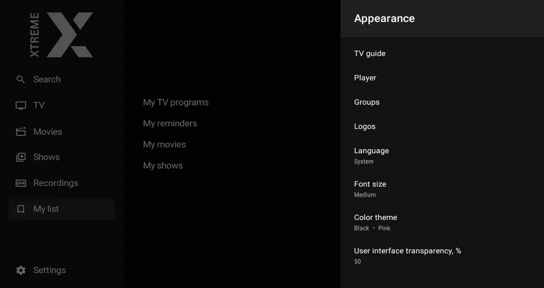 xtremehd iptv uk app interface 2